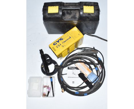 Gysmi 131T inverter TIG welder, in original carry case with torch, earth lead, stick welding lead, torch spares etc