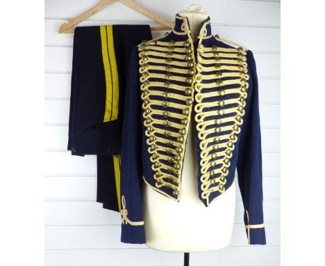British Army Royal Gloucestershire Hussars other ranks full dress jacket of blue cloth, with eighteen loops of yellow mohair 