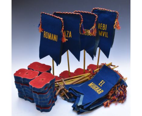 British Army Royal Gloucestershire Hussars battle honours table banners including Scimitar Hill, Palestine 1917-18, Romani, G