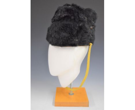 British Army Royal Gloucestershire Hussars fur busby, Trp B Lewis size 7¼ to interior labels. Consigned for sale by the Trust