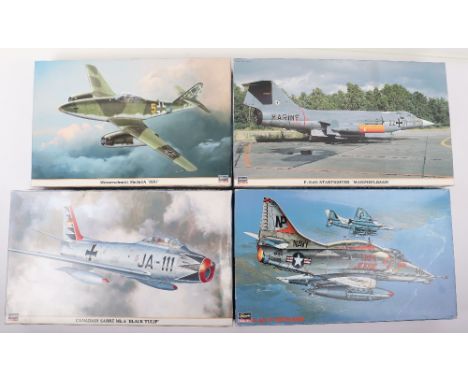 Four Hasegawa Hobby Kits 1:32 scale Fighter Aircraft model kits, F-104G Starfighter ‘Marineflieger’ with additional parts, Ca