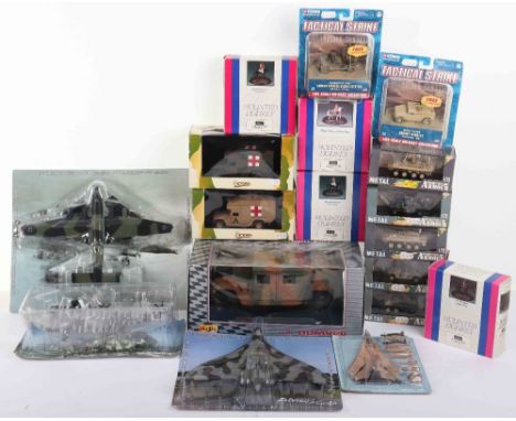 Collection of Military diecast boxed models, including 4 x boxed Britain’s mounted figures, boxes have edge/age wear, comes w