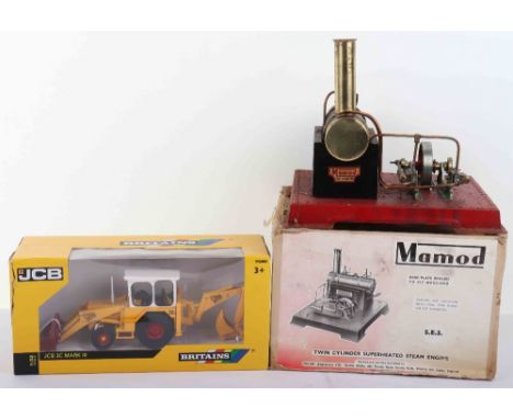 Mamod and Britains boxed items, including a boxed Mamod steam engine S.E.3, comes boxed in fair condition untested does need 