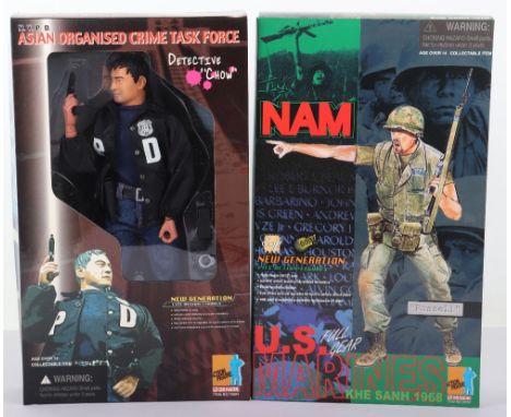 Two Dragon models 1/6 scale boxed figures, NYPD Asian organised crime task force “Detective Chow”, US Marines NAM 1968 “Russe