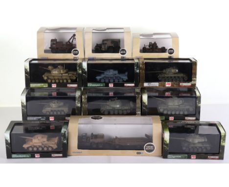 Eight Hobby Master 1:72 scale Diecast model Tanks, 2xM48 Patton Medium tank, M18 Hellcat Tank Destroyer, T-55A Russian Medium