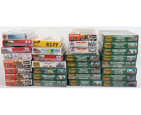 Twenty-seven 1/72 scale boxed military figure kits, including hasgegawa, esci and revell, plus four boxed 1/72 scale model fi