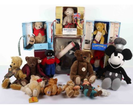 Selection of Steiff and other makes teddy bears, including three loose steiff bears, all with button to ear, 0163/26, 110139,