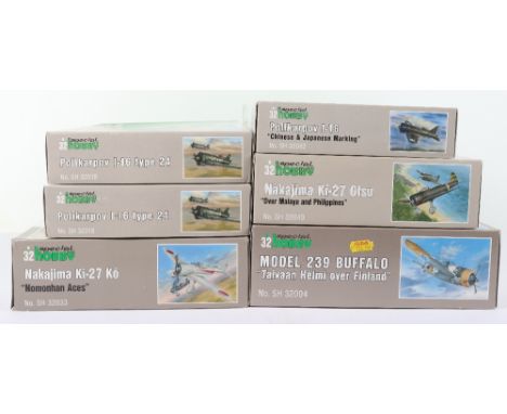 Six Special Hobby 1:32 scale Fighter Aircraft model kits, Model 239 Buffalo ‘Taivaan Helmi over Finland’, Nakajima Ki-27 Otsu