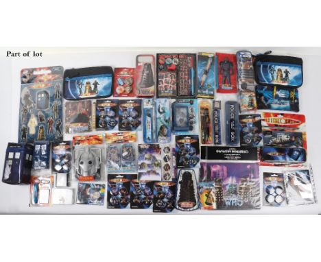Quantity of Doctor Who related stationary, including, dalek topped pencils, sets of stationary, talking pens, pencil tin case