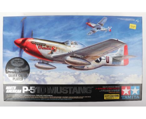 Tamiya 1:32 scale North American P-51D Mustang Silver colour plated, all contents in sealed unopened bags, box excellent. 