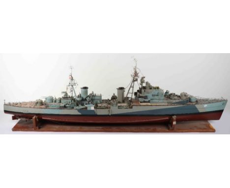 Scratch Built Boat Working model of HMS The Black Prince, model is in fair to good untested condition approx. length 120cm lo
