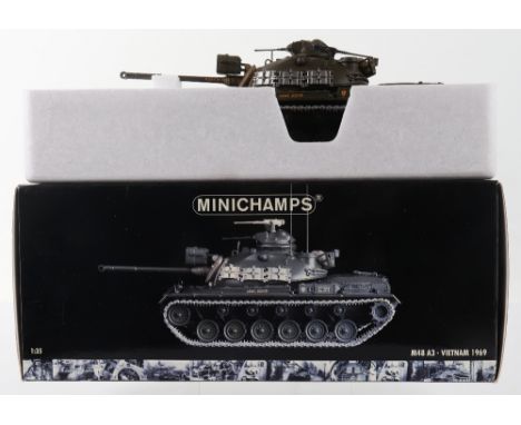 Minichamps 1:35 scale model M48 A3 Vietnam 1969 Tank, ‘Pipestone Canyon’ operation, excellent condition in polystyrene packed