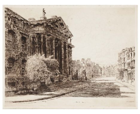 WILLIAM MONK (1863-1937) The Clarendon Building, Broad Street, Oxford, etching, 35 x 45cm; and miscellaneous further prints a