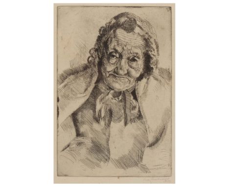 LEON UNDERWOOD (1890-1975) Granny Ashdown, etching, pencil signed in the margin and dated 1922, from an edition of fifty, 22.