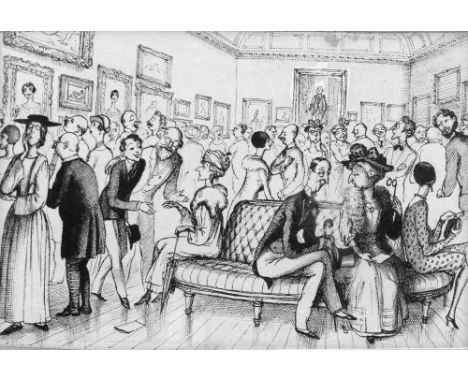 REX WHISTLER (1905-1944) 'Private View' (The Royal Academy May 1929), pen and inks, 12 x 17cm Exh. London, Arts Council of Gr