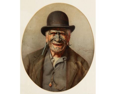 CHARLES FREDERICK GOLDIE (NEW ZEALAND 1870-1947) A Good Joke, portrait of a Maori: Te Aho te Rangi Wharepu of Ngati Mahuta, c