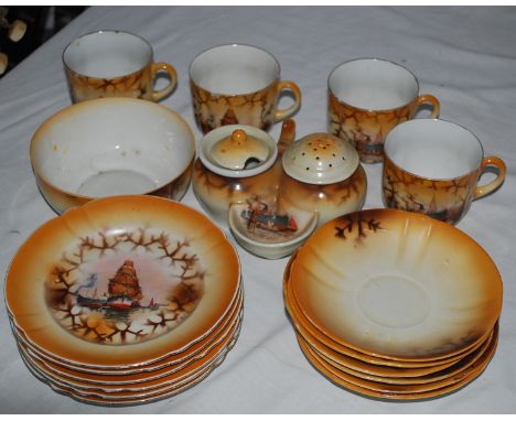 Autumn style porcelain plates and cups