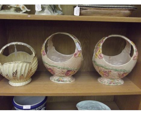 3 Arthur Woods ceramic baskets