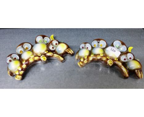 Two Goebel owl wall plaques, 19cm long