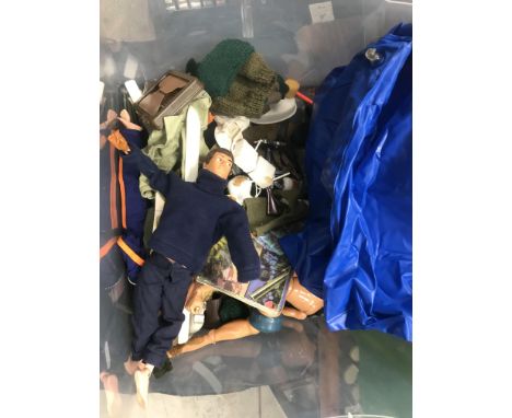 A collection of various Action Man figures and ephemera including a Pallitoy Hasbro 1964 with realistic hair and moving eyes,