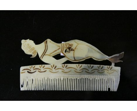 Carved Shell / Horn Comb