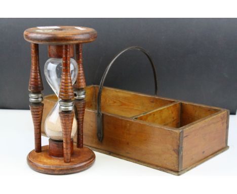 Vintage Pine Cutlery Box and an Egg Timer