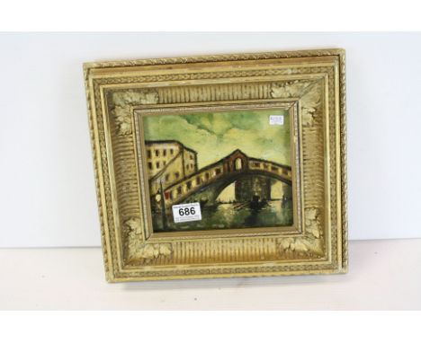 Oil Painting on Panel of a Venetian Scene