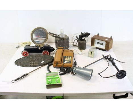 Mixed lot of Collectables including Model Racing Car, Scales, Lamps, etc