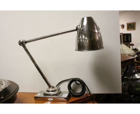 Mid 20th century Chrome Adjustable Industrial / Desk Lamp