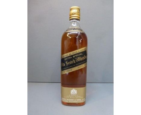 A bottle of Johnnie Walker Black Label Extra Special Old Scotch whisky, 70% proof. 