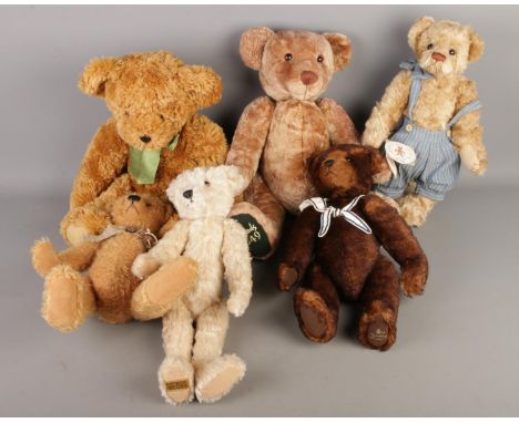A collection of teddy bears to include Barton's Creek, Clemens, Harrods, Merrythought, etc.