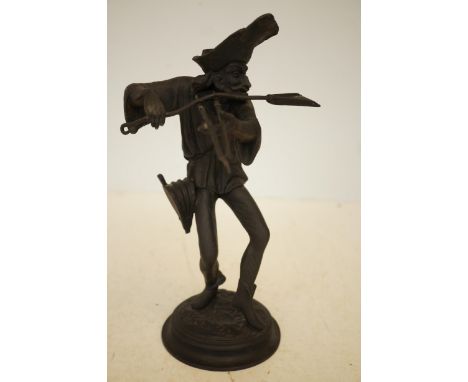 Spelter candlestick, 29cm tall