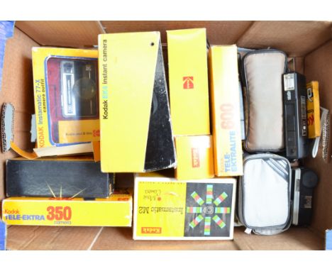 A Tray of Kodak Cameras, Instamatics incuding Tele-Ektralite 530, 600, M2, 77-X, tele disc, EK4 instant, all in maker's boxes