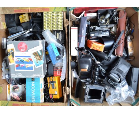 Camera Related Accessories, including Canon Sure Shot, Super, Minolta 140ex compacts, boxed Polaroid Image camera, filters, h