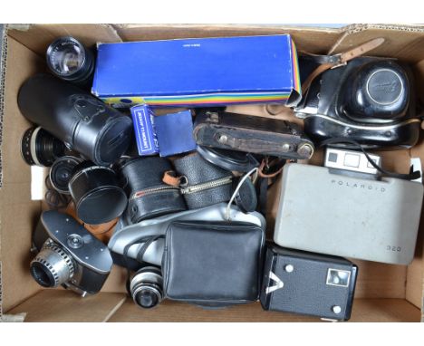 Ihagee Cameras and Other Cameras, an Exakta VX 1000, Exa Ia, a Kodak Autographic Brownie, a Polaroid 320, Brownie Flash II bo