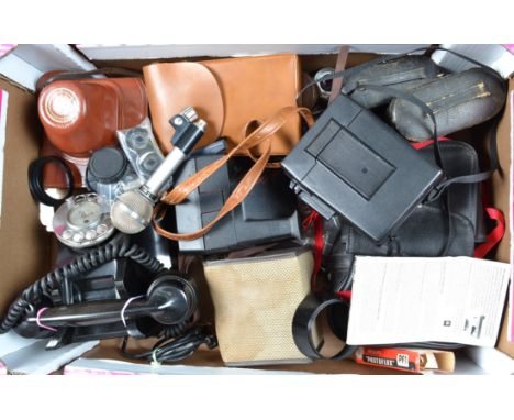 Polaroid Cameras and other Camera related items including SX-70 Land Camera, slight blemishes to leatherette, other Polaroids