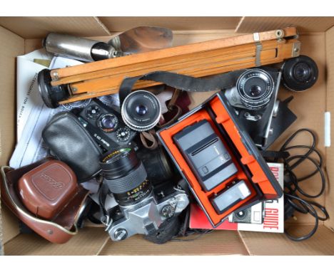 35mm Cameras and Accessories, a Rollei 35 S, winder jammed, an Edixa Standard, with Iscolor 50mm f/2.8 lens, a Pentax MX, wit