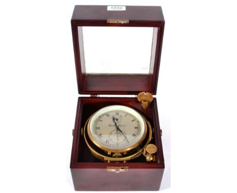 A Two Day Marine Chronometer, signed Thomas Mercer Ltd, St Albans, England, No.23371, circa 1950, two tier case, 4-inch silve