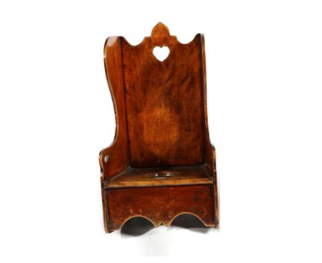 A 19th Century Fruitwood Wing Back Child's Commode Rocking Chair, 36cm by 37cm by 63cm See illustration