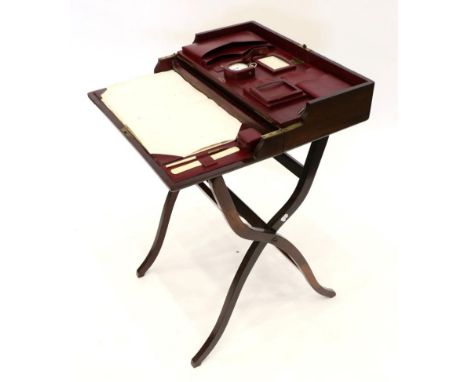 The Dorothy: An Edwardian Mahogany Folding Writing and Work Table, early 20th century, registration no.490840, with red leath