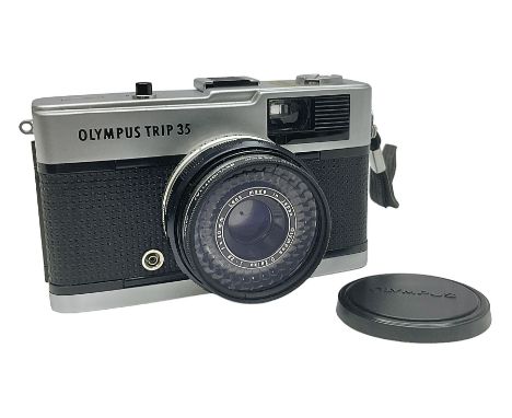 Olympus Trip 35 camera body, serial no 3864485, with 'Olympus D.Zuiko 1:28 f=40mm' lenseCondition Report:Clear lense