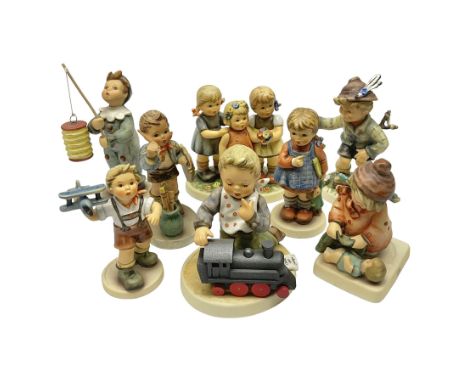 Eight Hummel figures by Goebel, to include special edition marking 100th Anniversary of Aviation no 2173 and no 2133 modelled