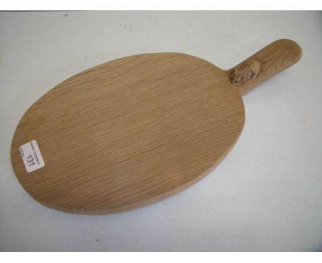 Robert Thompson "Mouseman" oak cheese/chopping board of oval form