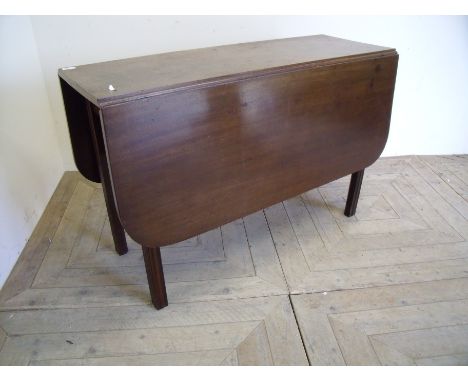 19th C mahogany drop leaf gate leg table on square supports 