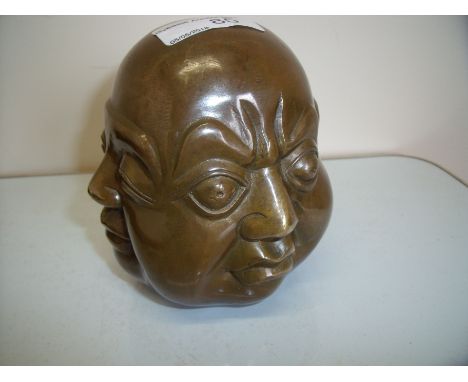 Bronze four face Buddha with signature panel to the base (height 12cm)