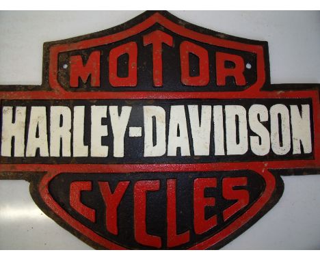 Reproduction cast metal Harley Davidson motorcycle plaque 