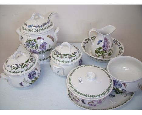 Large selection of Portmeirion Botanic Garden serving dishes, tureens, soup dish & ladle, jug & bowl etc 