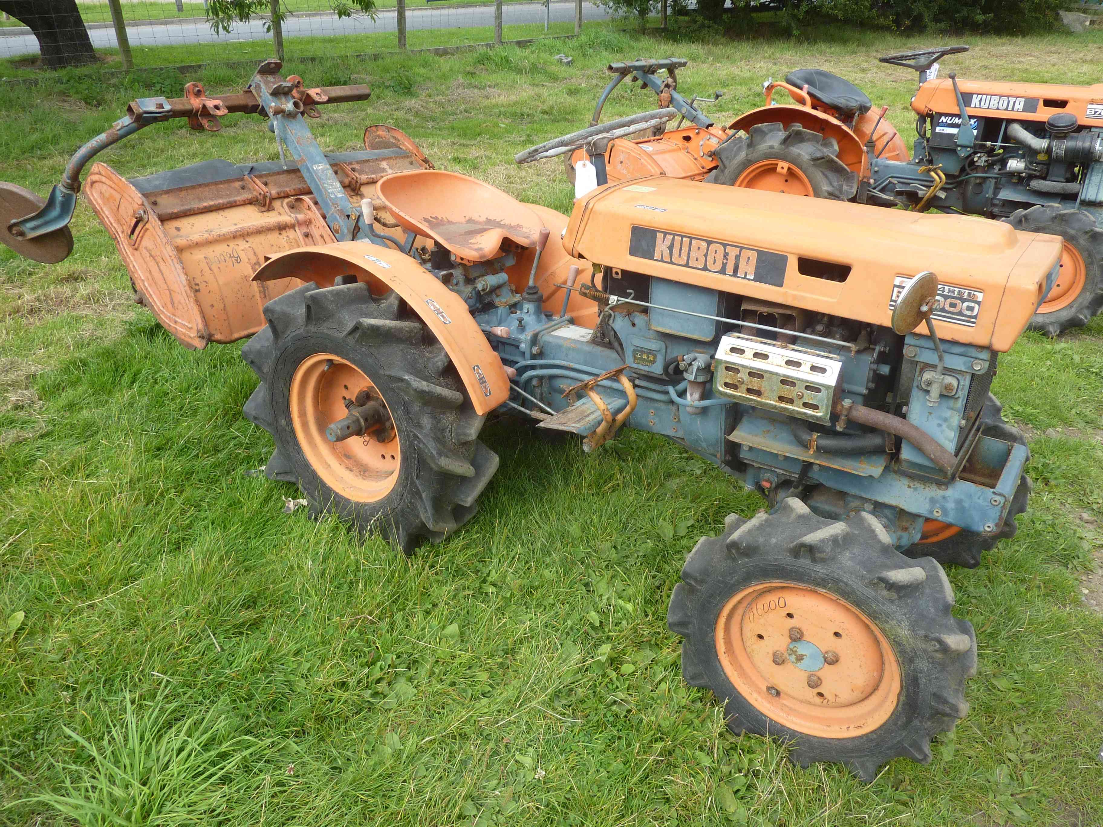 Kubota B6000 4wd compact tractor with rotavator