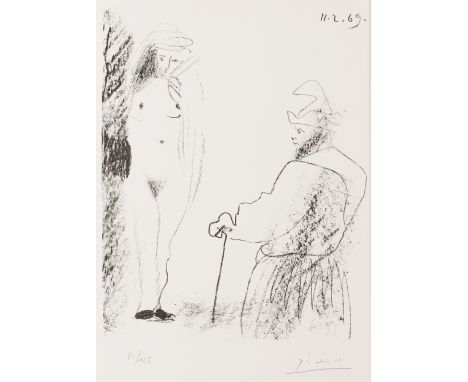 δ Pablo Picasso (1881-1973)Femme Nue et Homme a la Canne (Bloch 1464)Transfer lithograph, 1969, signed in pencil, numbered fr