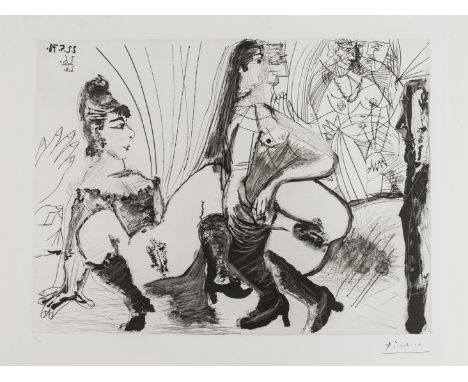 δ Pablo Picasso (1881-1973)Degas paie et s'en va filles ne sont pas tendre (Bloch 1988)Aquatint, scraper and drypoint, 1971-1